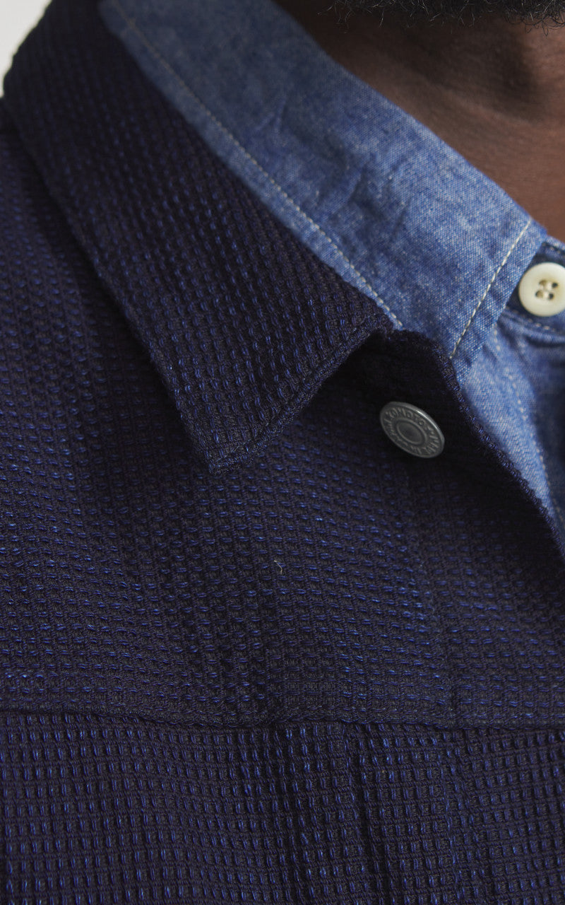 Omoto Denim 3220 Type 2 Cube Sashiko Denim Jacket Indigo 12oz