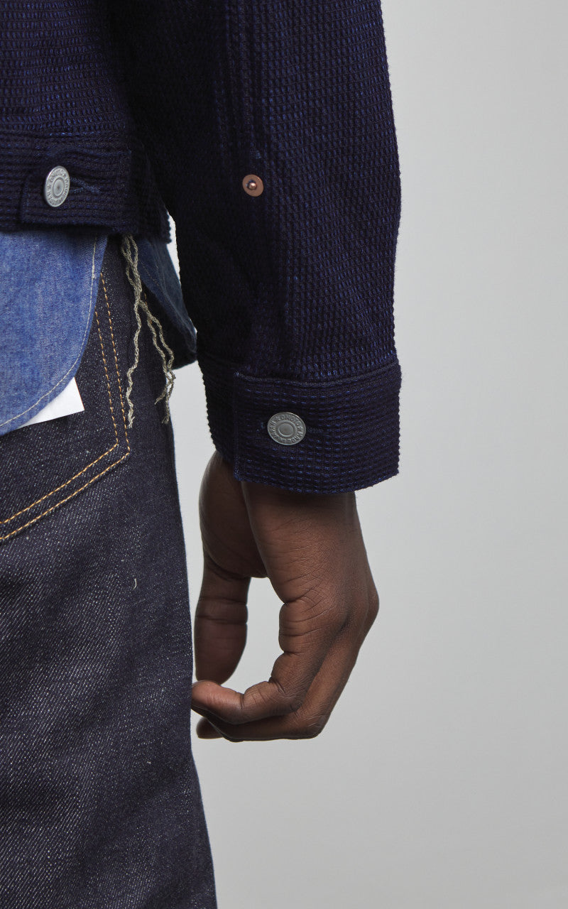 Omoto Denim 3220 Type 2 Cube Sashiko Denim Jacket Indigo 12oz