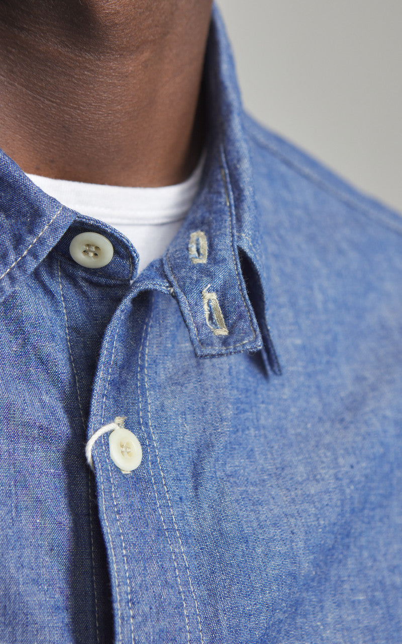 Omoto Denim 5017 High Density Chambray Work Shirt 5.5oz