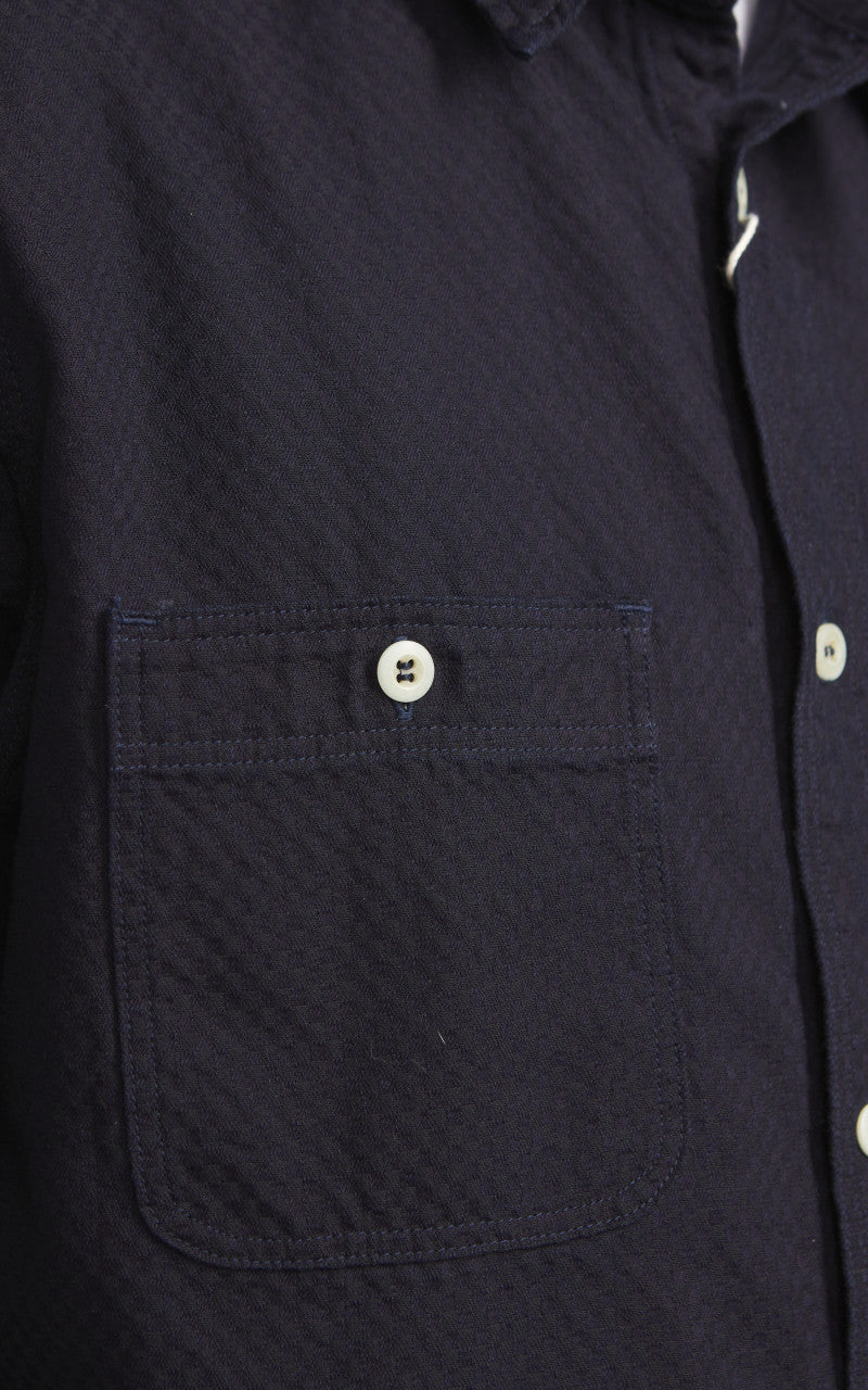 Omoto Denim 5019 Ichimatsu Denim Work Shirt Indigo 8oz