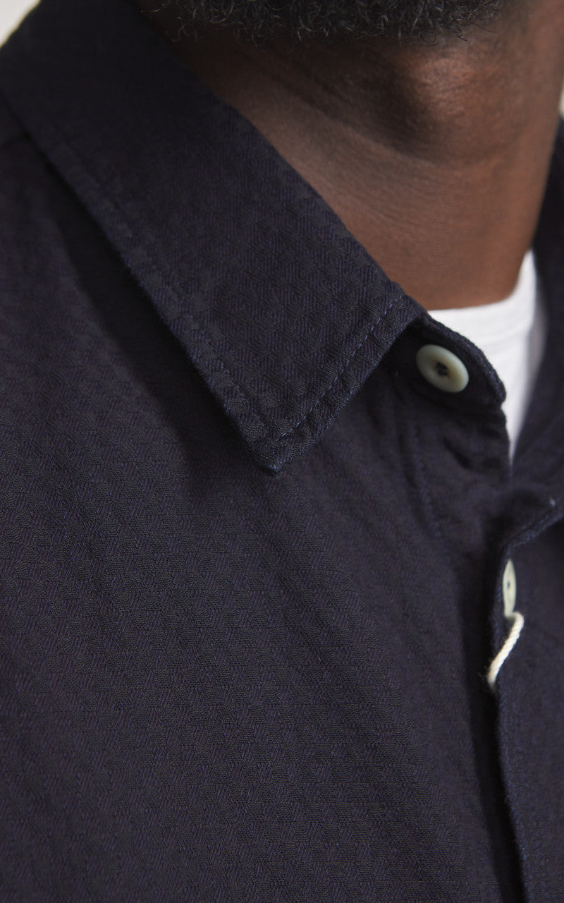 Omoto Denim 5019 Ichimatsu Denim Work Shirt Indigo 8oz