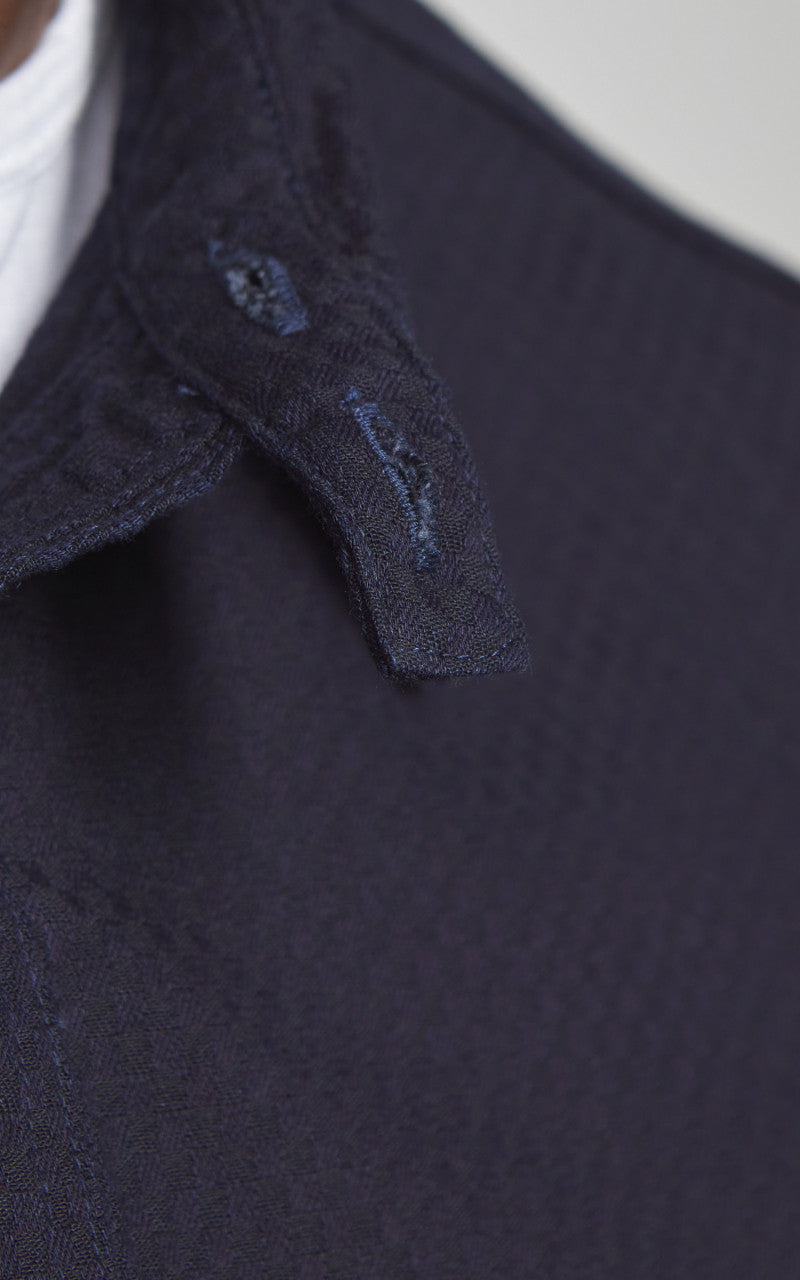 Omoto Denim 5019 Ichimatsu Denim Work Shirt Indigo 8oz