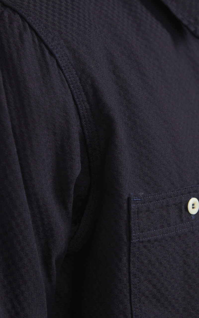 Omoto Denim 5019 Ichimatsu Denim Work Shirt Indigo 8oz