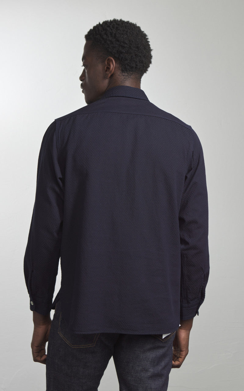Omoto Denim 5019 Ichimatsu Denim Work Shirt Indigo 8oz