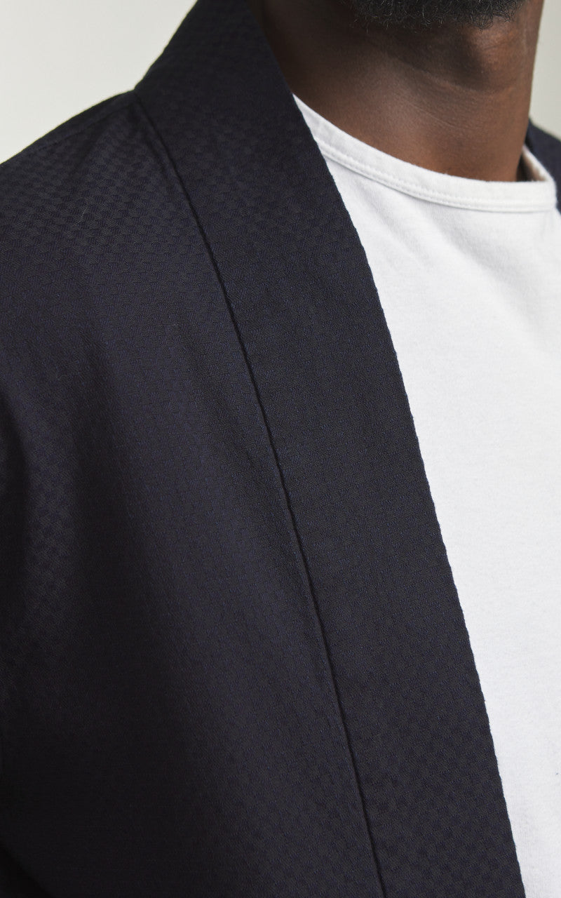 Omoto Denim 8819 Ichimatsu Denim Happi Shirt Indigo 8oz