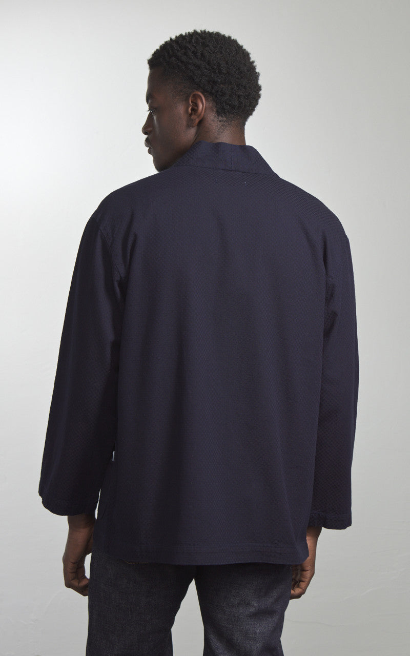 Omoto Denim 8819 Ichimatsu Denim Happi Shirt Indigo 8oz