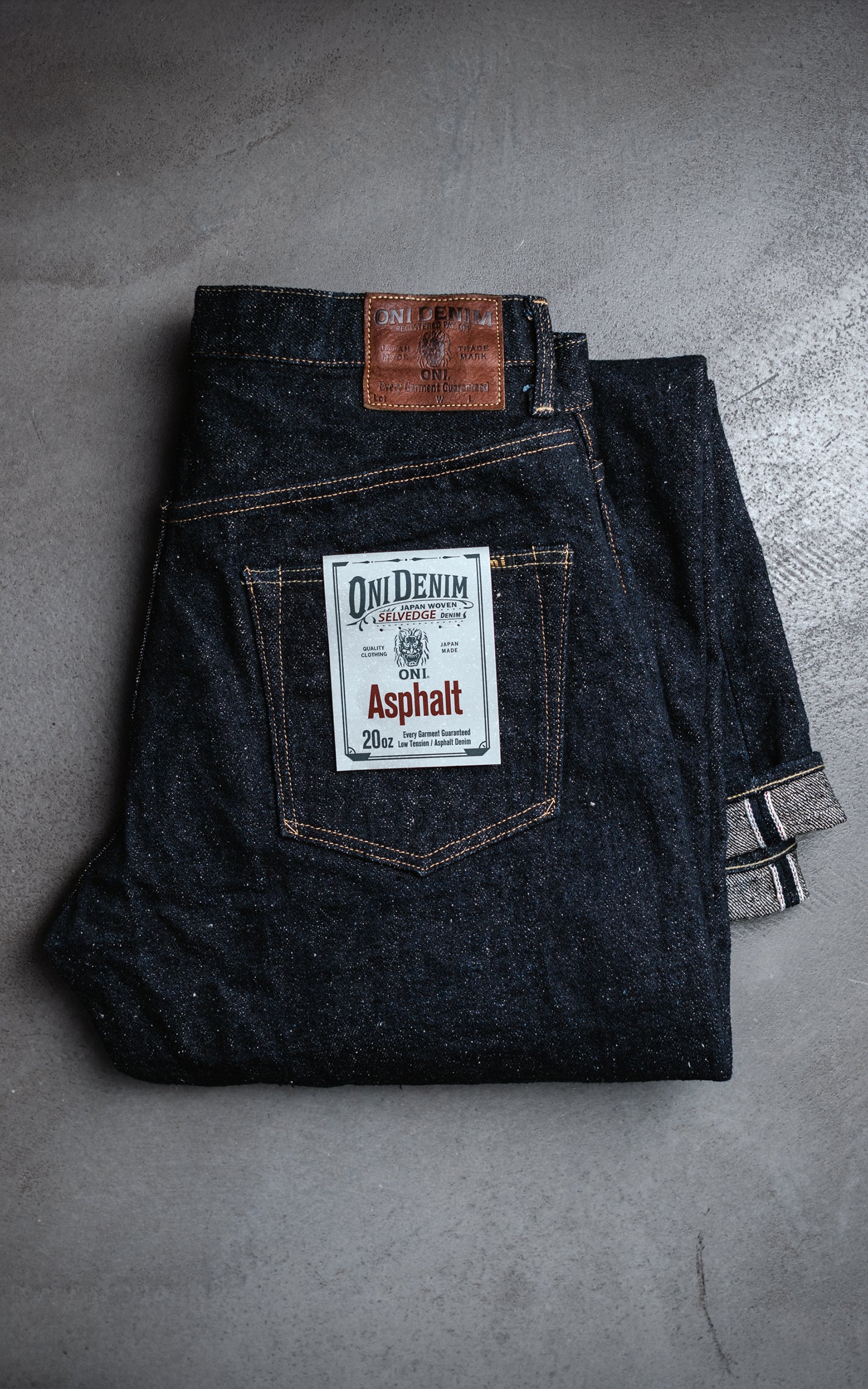 ONI Denim 222-ASPHALT Super Wide Straight Denim Indigo 20oz