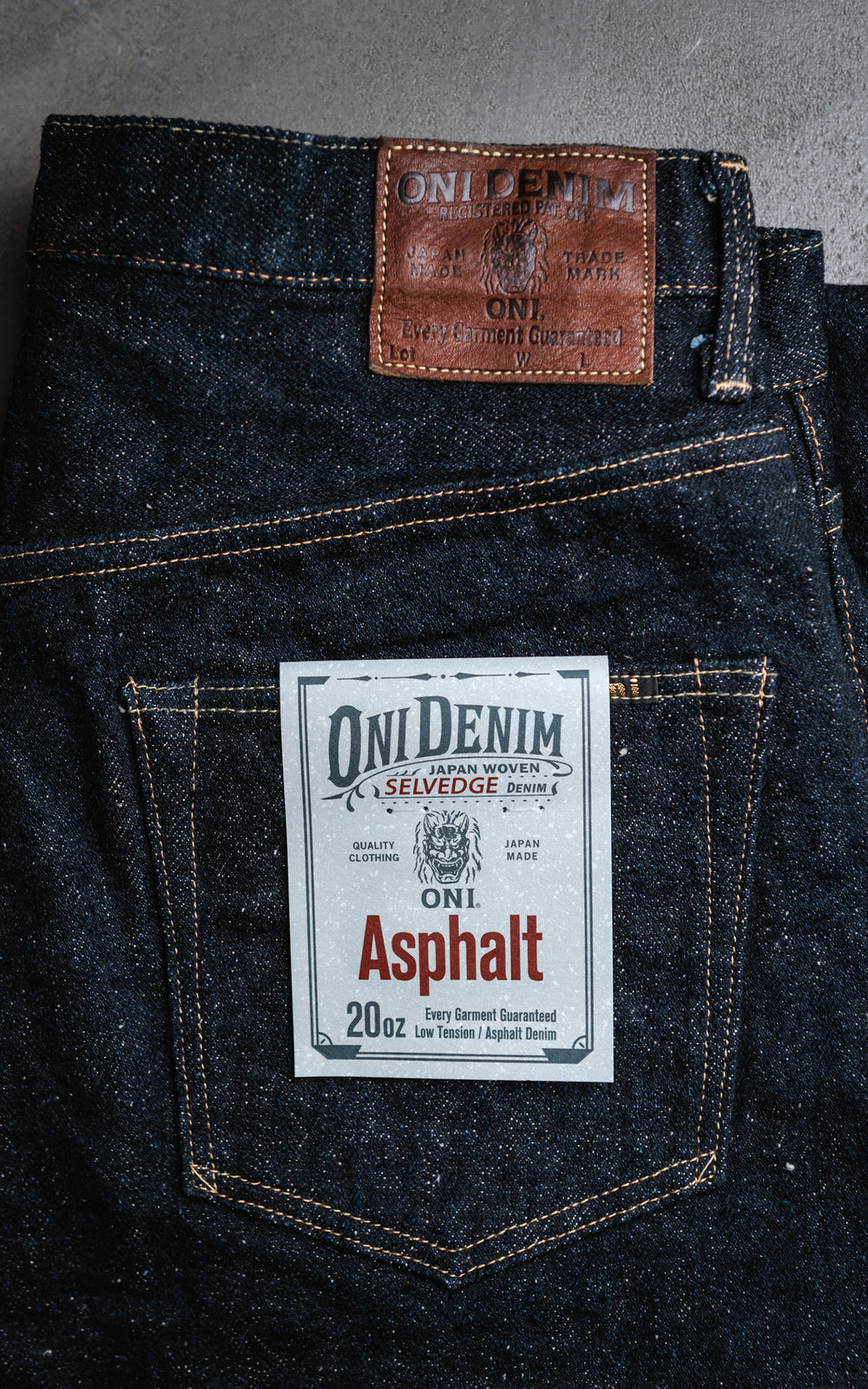 ONI Denim 222-ASPHALT Super Wide Straight Denim Indigo 20oz