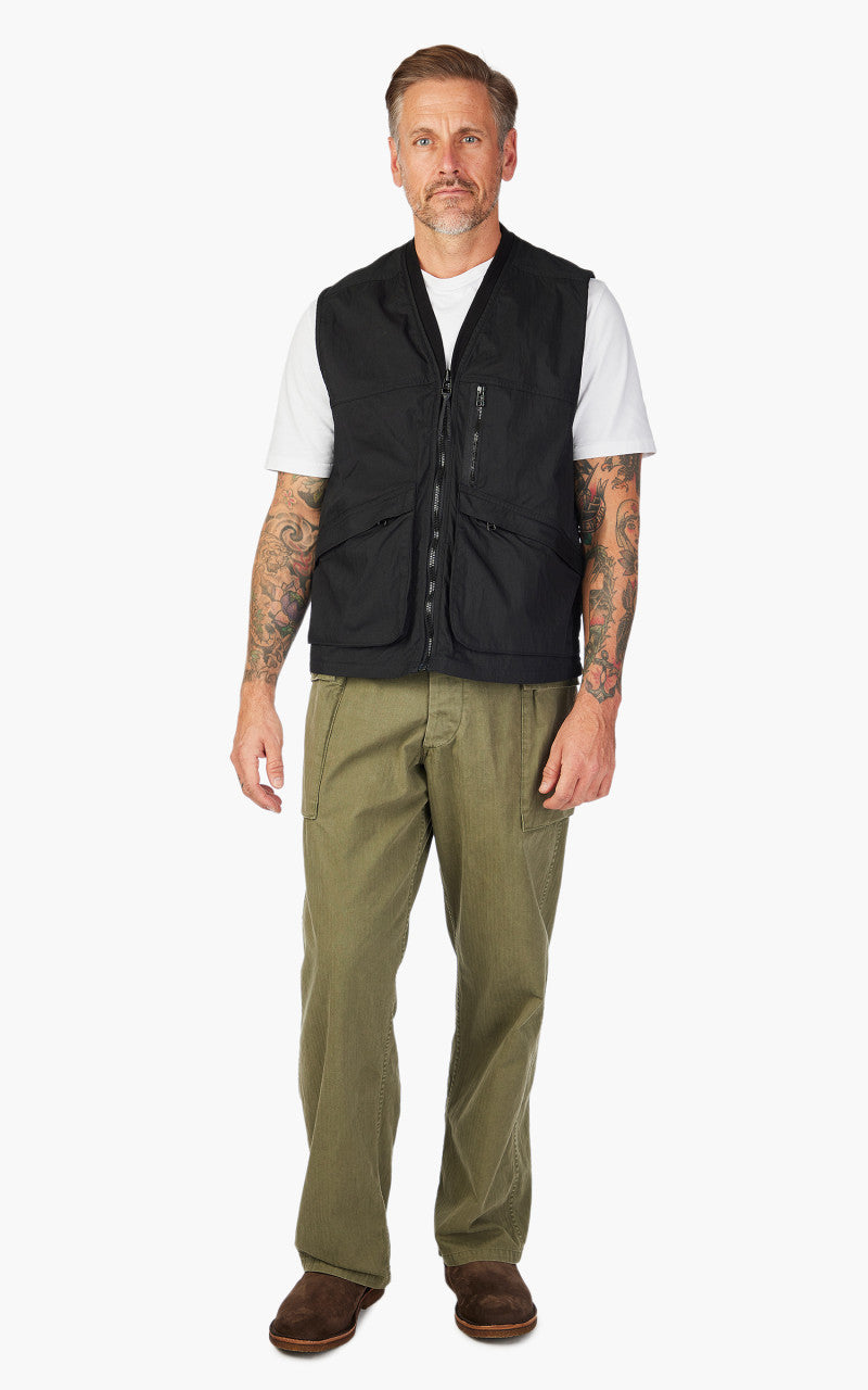 OrSlow Cotton Nylon Utility Vest Black
