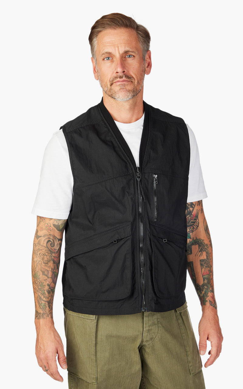 OrSlow Cotton Nylon Utility Vest Black
