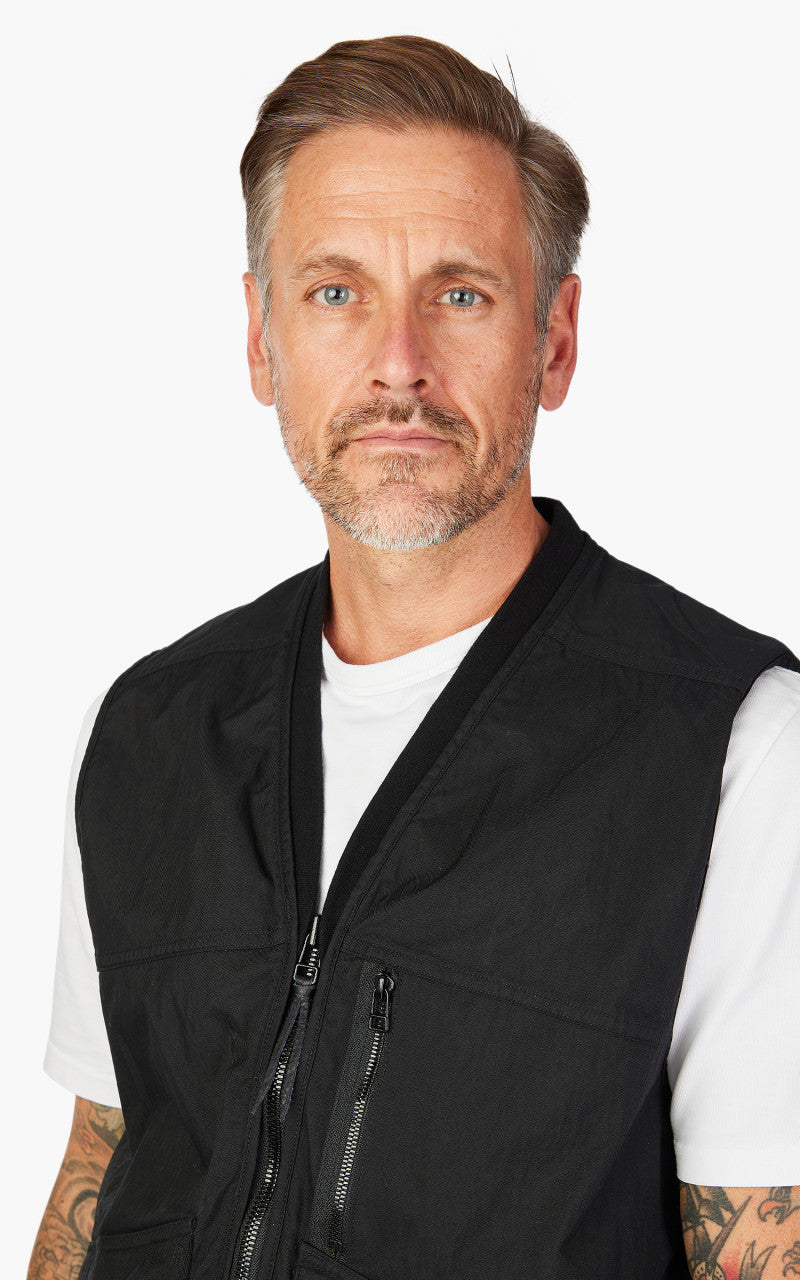 OrSlow Cotton Nylon Utility Vest Black