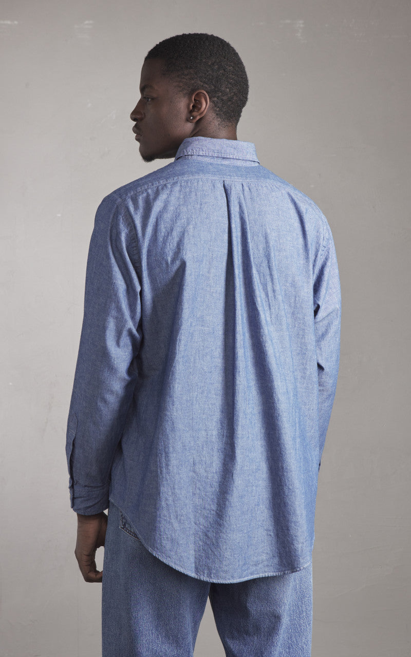 OrSlow Standard Button Down Shirt Chambray Blue