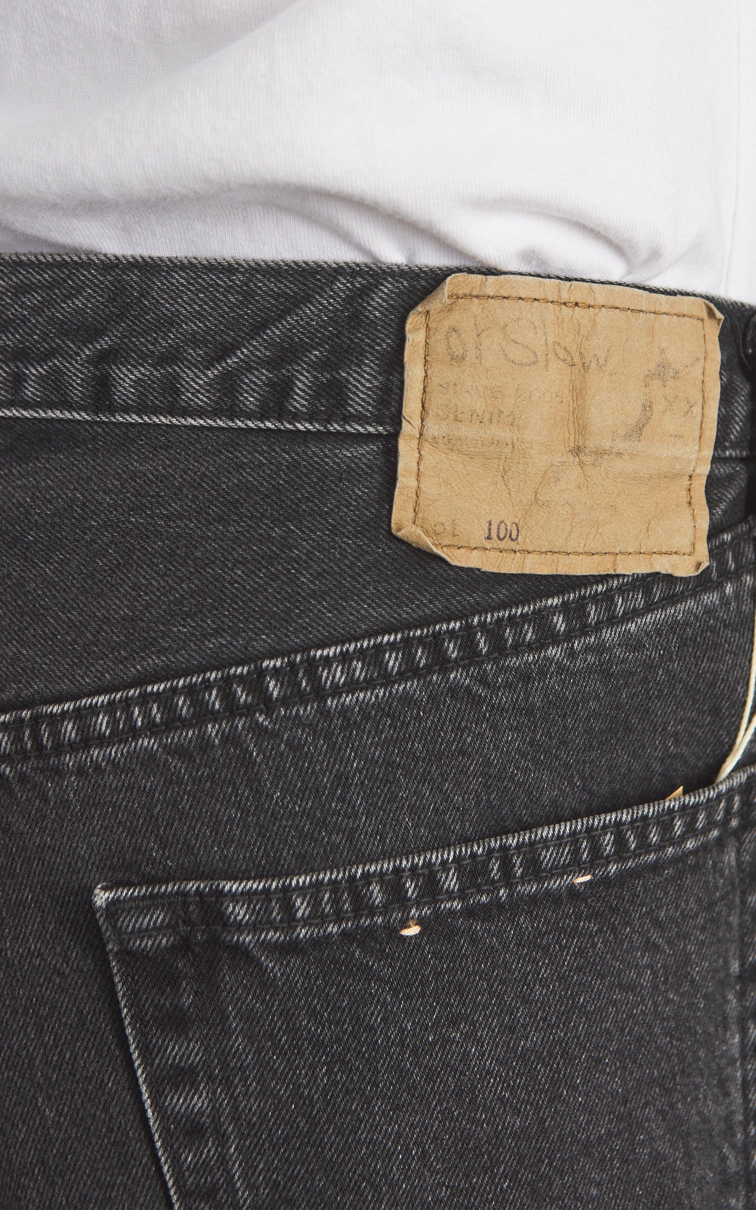 OrSlow 100 Super Dad's Fit Denim Pants Black Stone