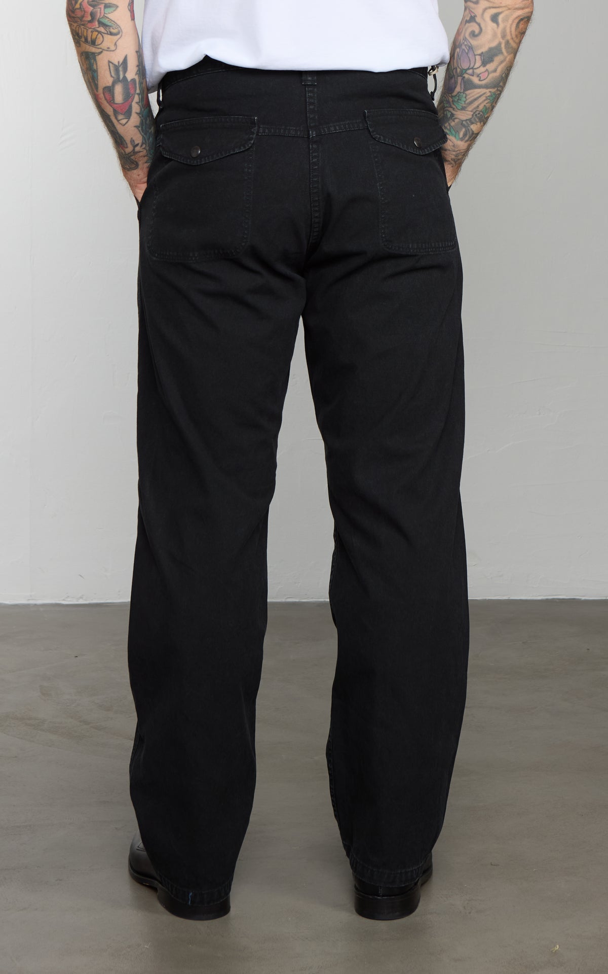 OrSlow Double Knee Canvas Work Trousers Black
