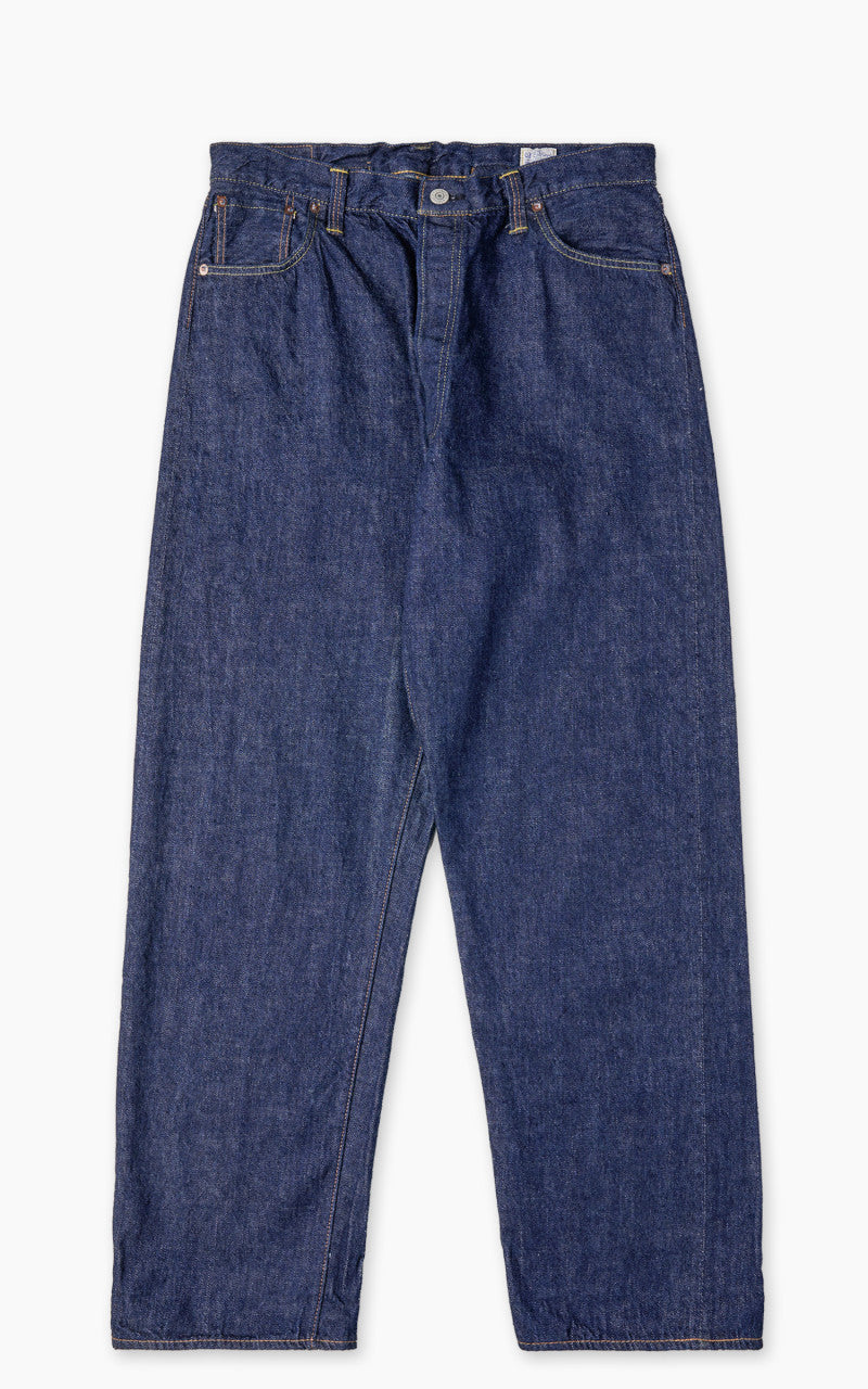 OrSlow 101 Grand Dads Fit Denim Pants Blue One Wash