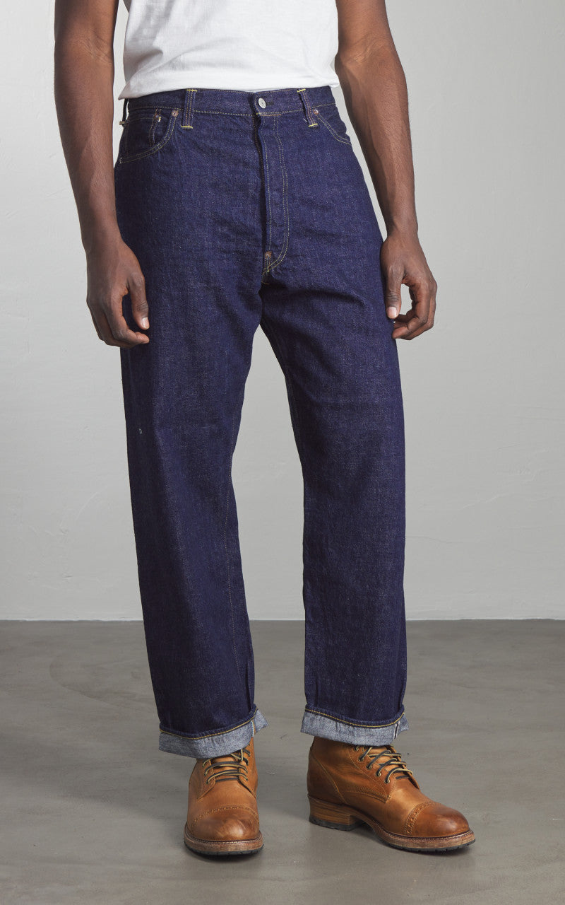 OrSlow 101 Grand Dads Fit Denim Pants Blue One Wash