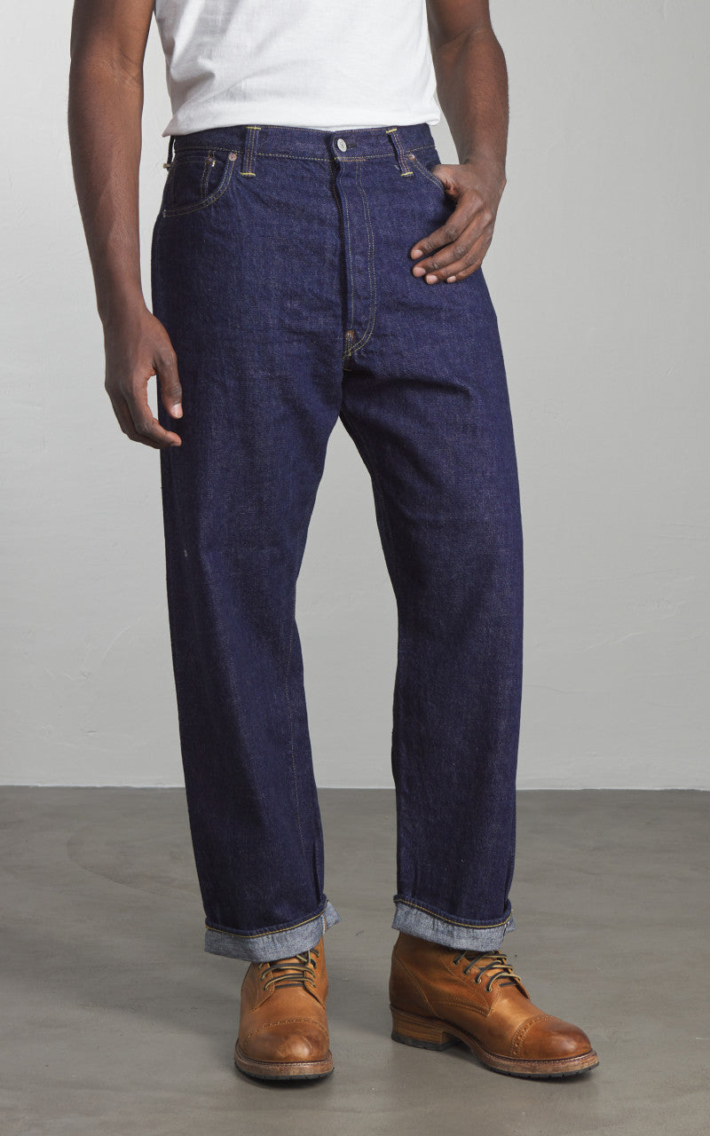 OrSlow 101 Grand Dads Fit Denim Pants Blue One Wash
