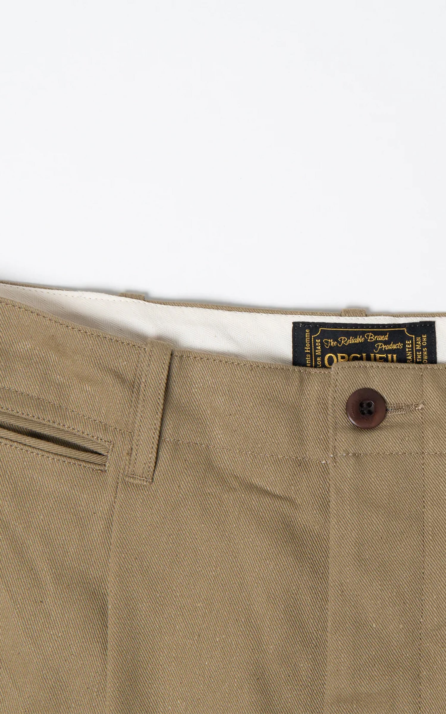 Orgueil OR-1133 Cotton Wide Selvedge Trousers Beige