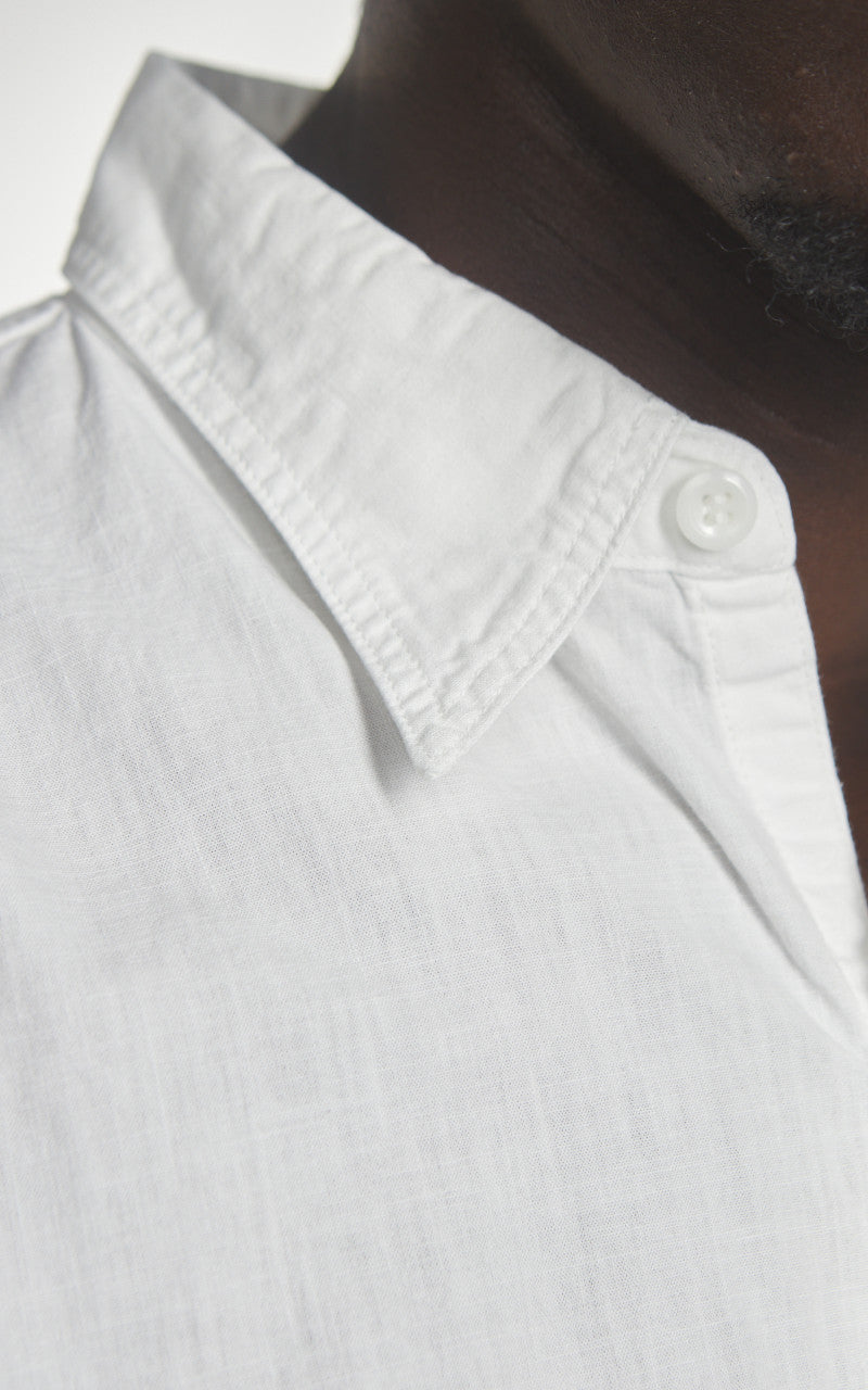 OrSlow Short Sleeve Chambray Work Shirt White