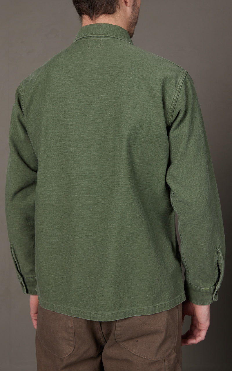 OrSlow US Army Fatigue Shirt Green Used Wash