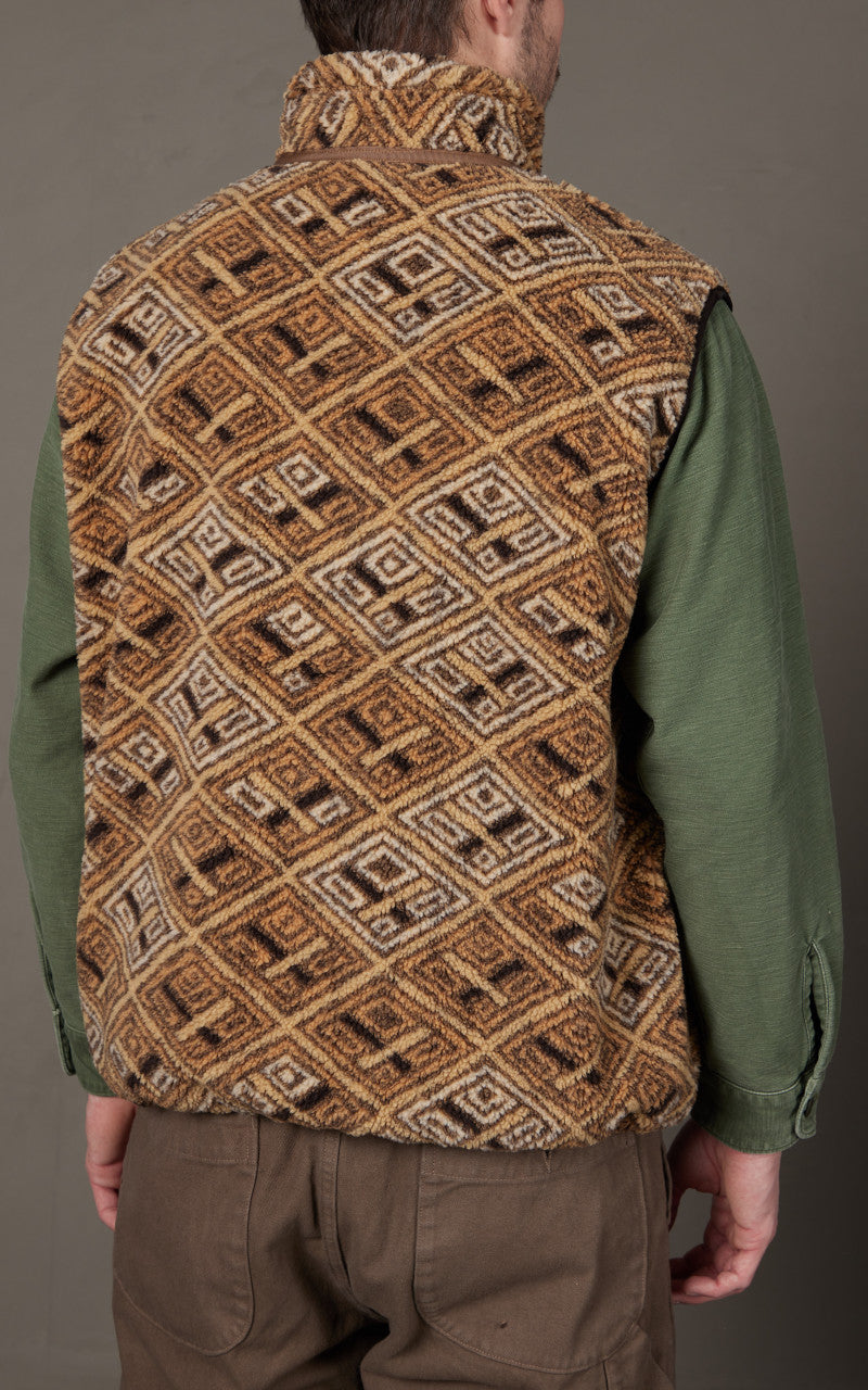 OrSlow African Pattern Boa Fleece Vest Multi