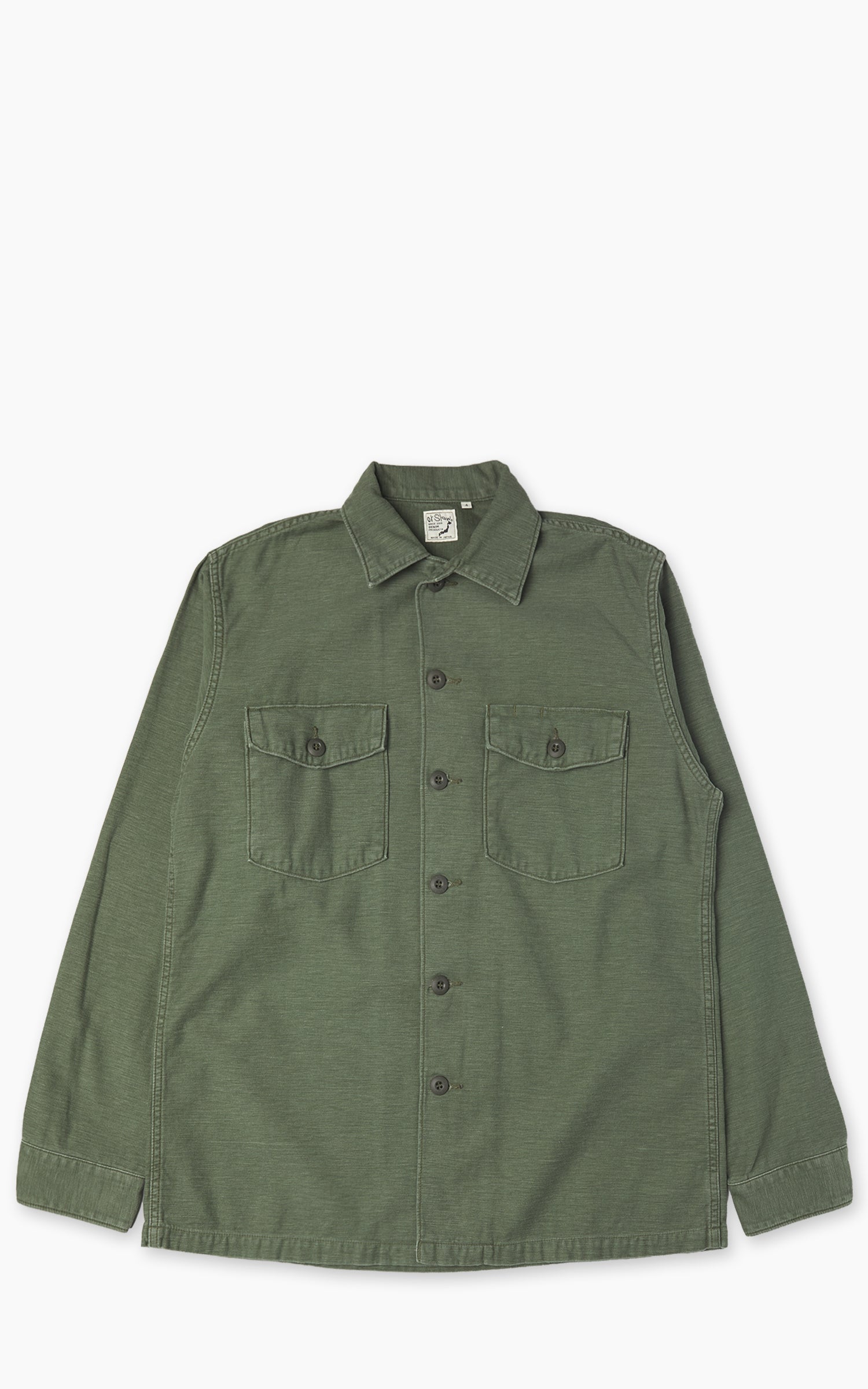 OrSlow US Army Fatigue Shirt Army Used Green