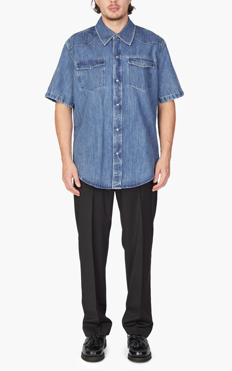 Our Legacy Frontier Shortsleeve Shirt Western Blue Denim
