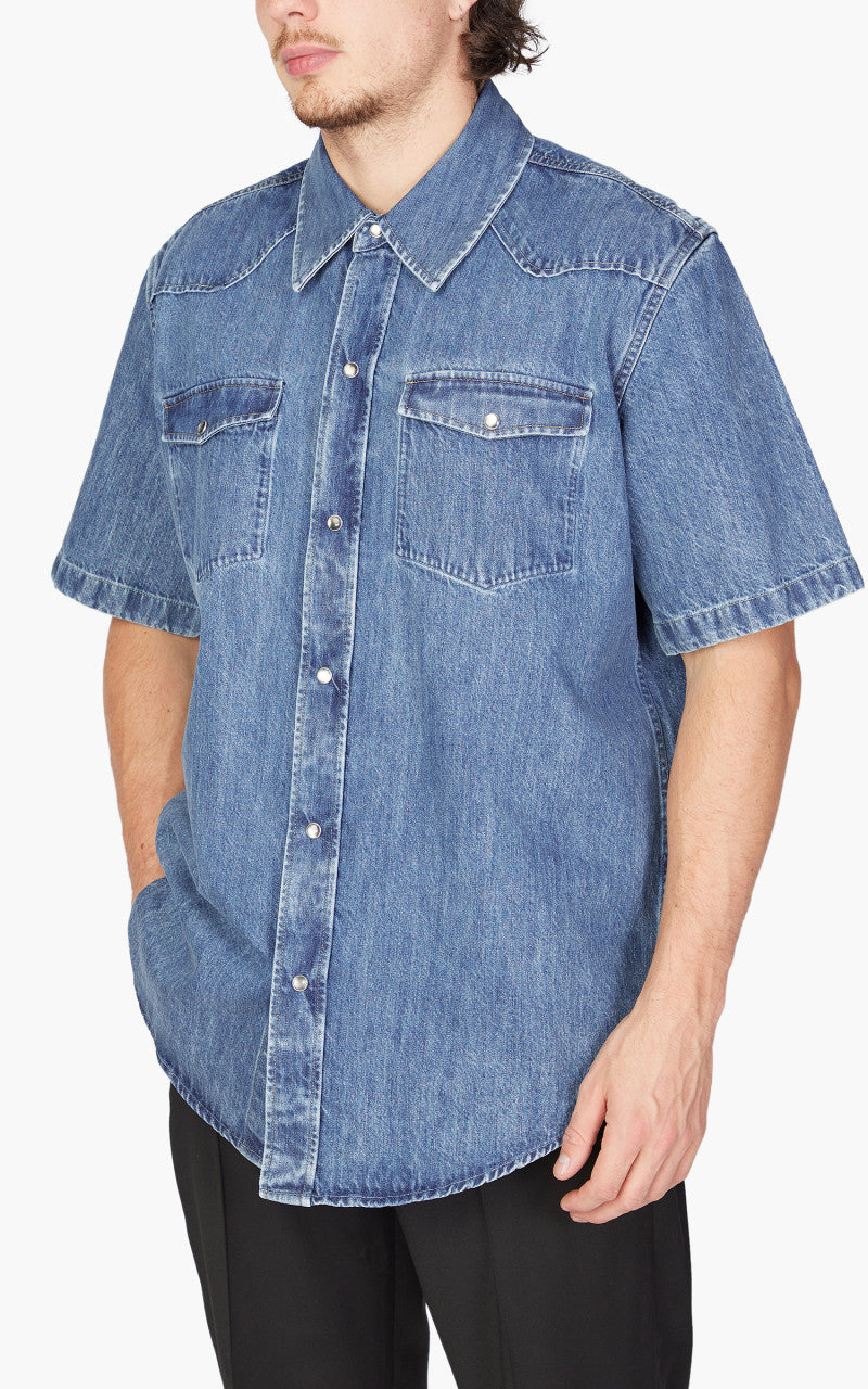 Our Legacy Frontier Shortsleeve Shirt Western Blue Denim