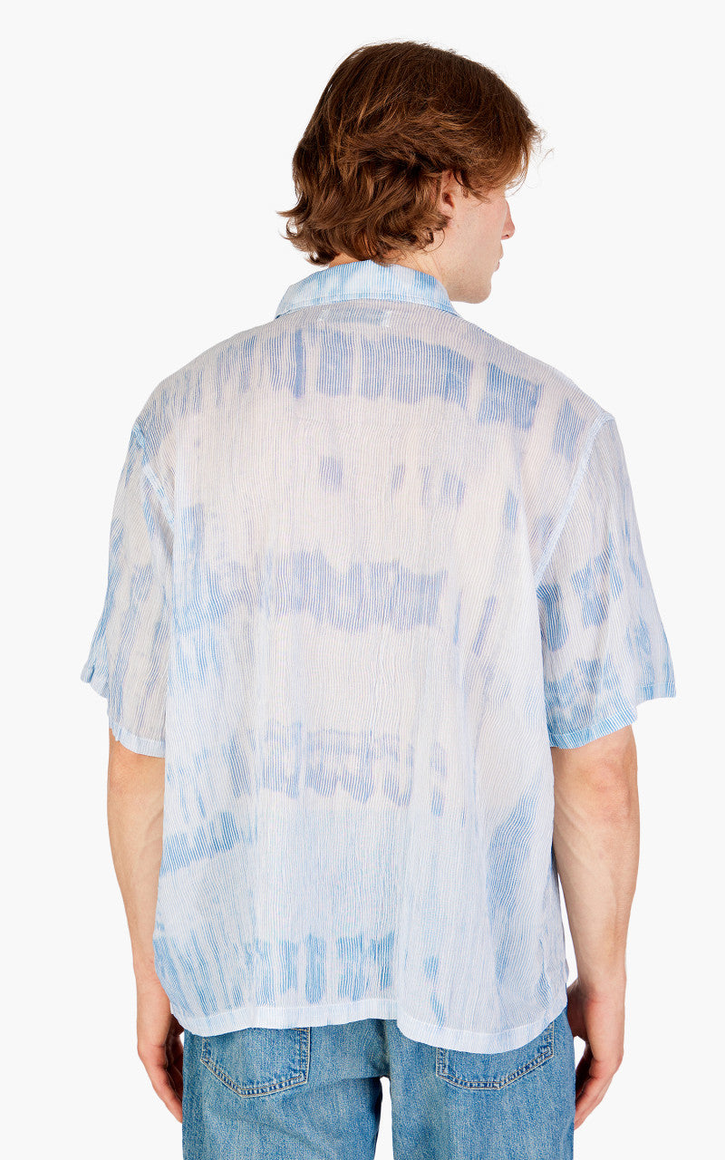 Our Legacy Box Shirt Shortsleeve Blue Brush Stroke Print