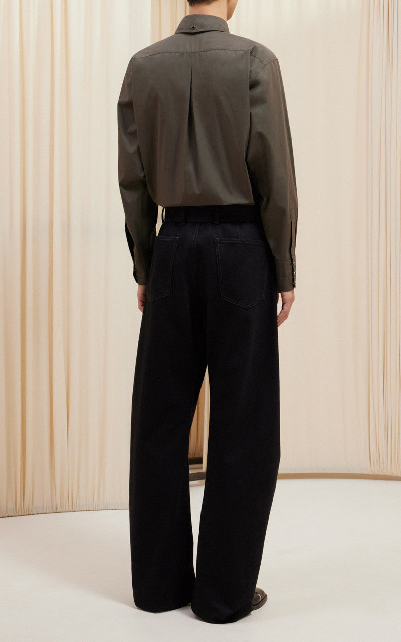 Lemaire Twisted Belted Pants Heavy Denim Black