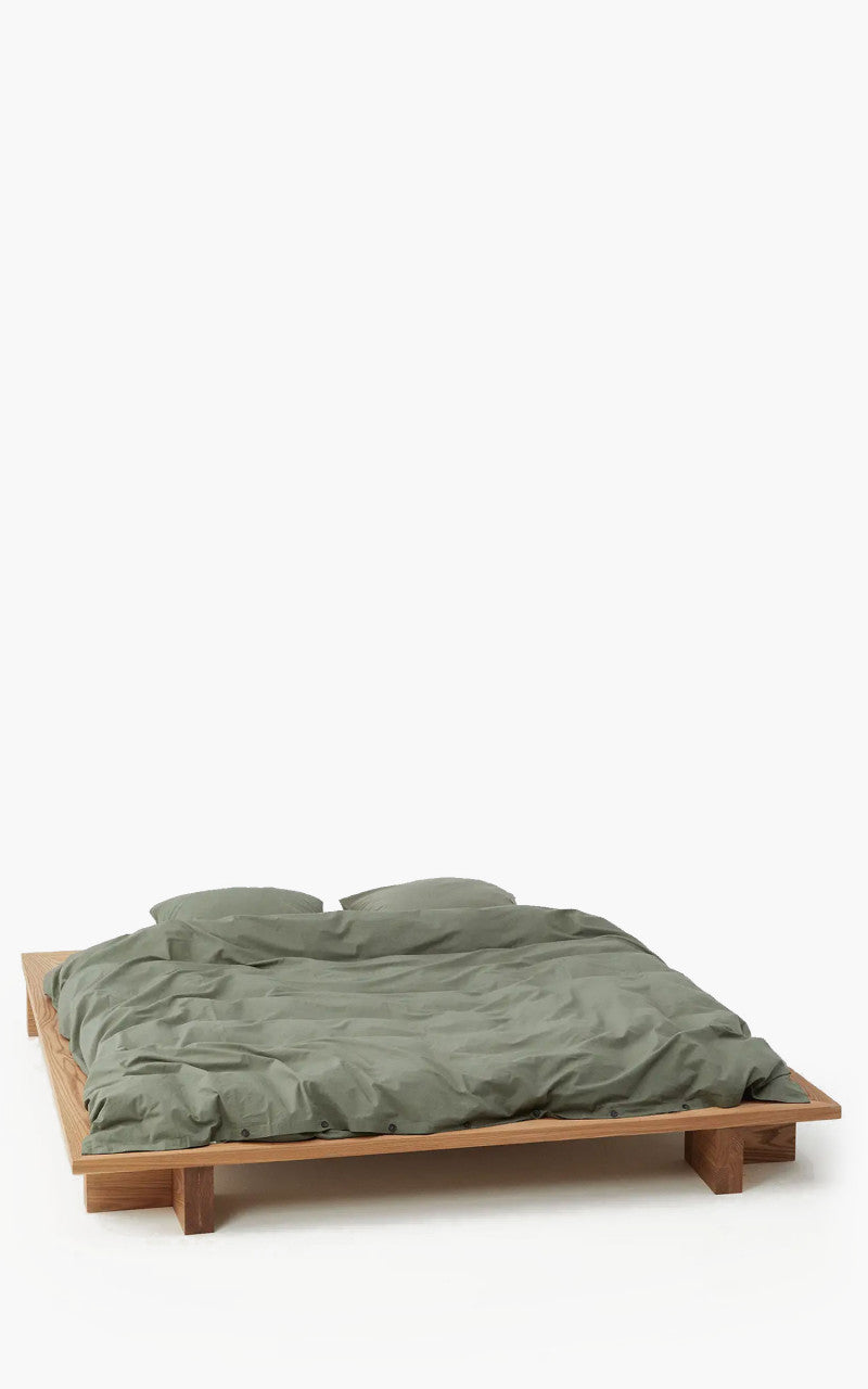 TEKLA Percale Bedding Single Duvet Cover Olive Green