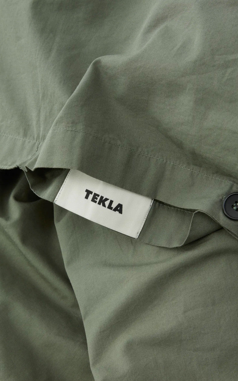 TEKLA Percale Bedding Single Duvet Cover Olive Green