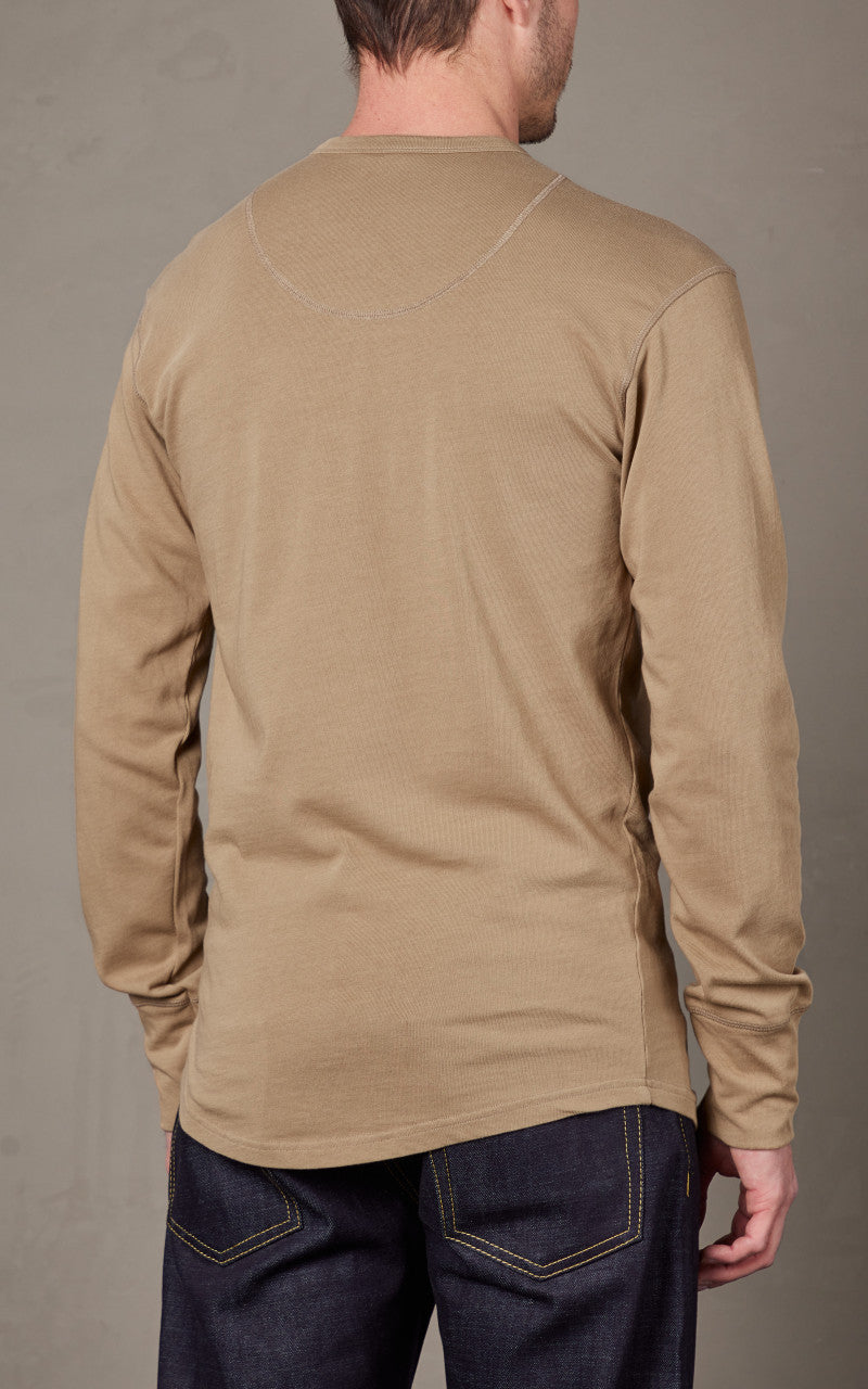 Pike Brothers 1927 Henley Shirt Long Sleeve Mojave Beige