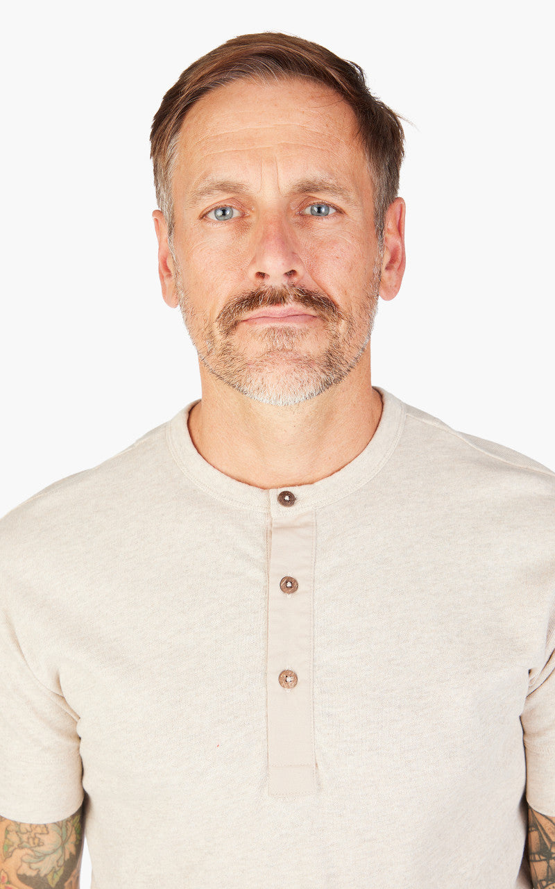 Pike Brothers 1927 Henley Short Sleeve Ecru Melange