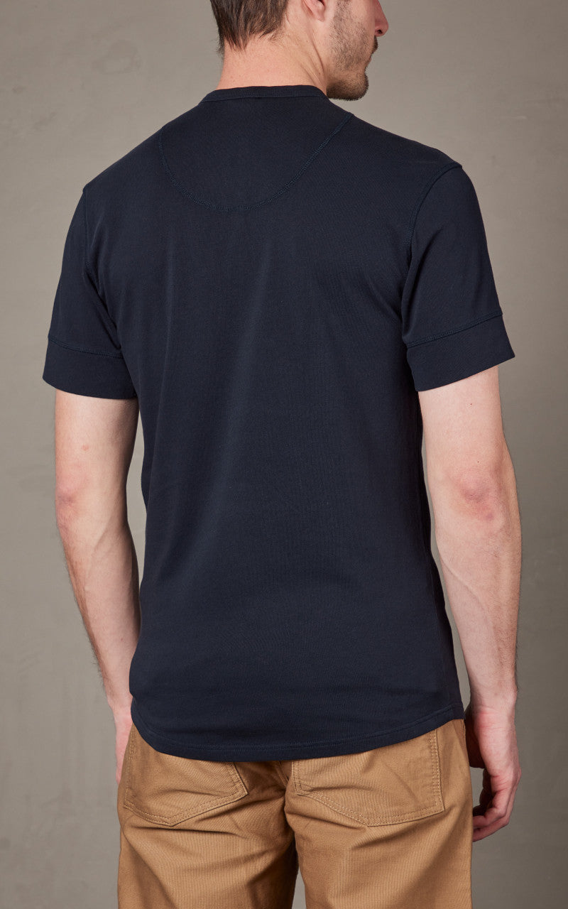 Pike Brothers 1927 Henley Shirt Short Sleeve Mojave Blue