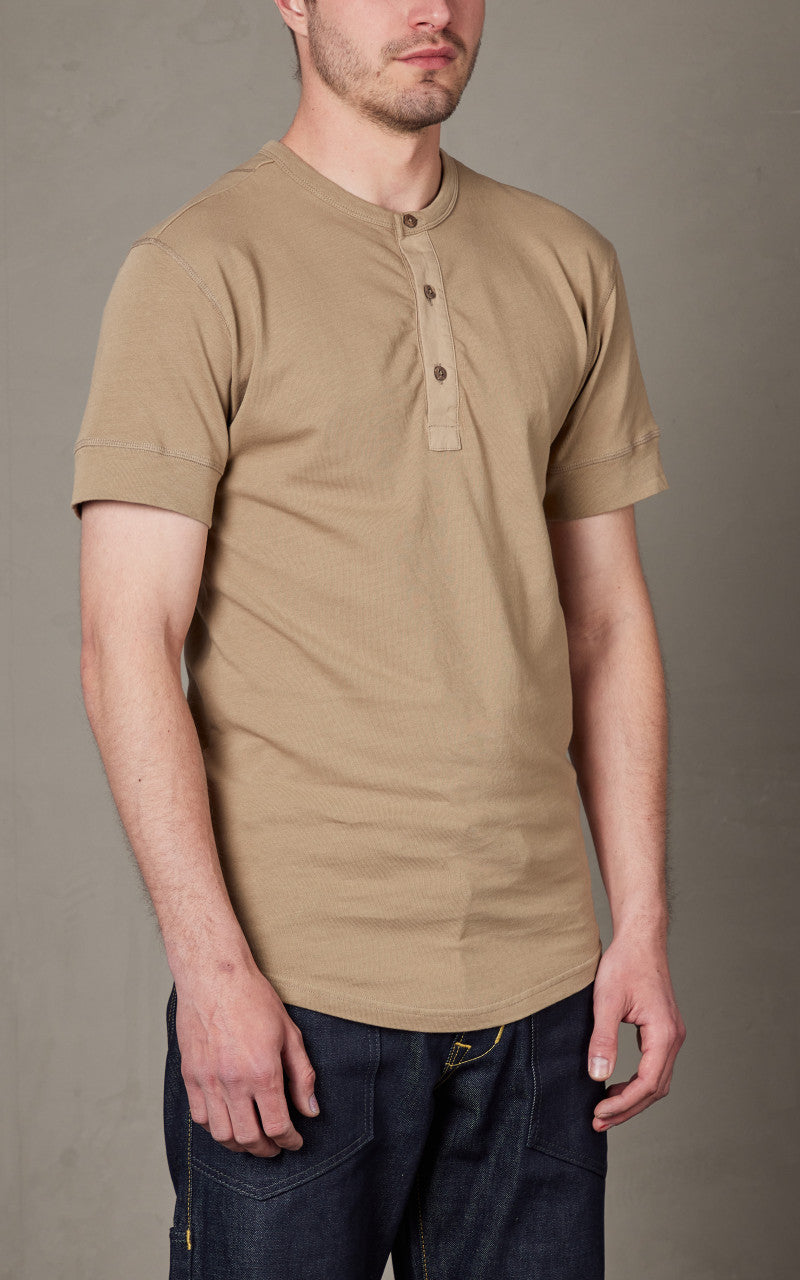 Pike Brothers 1927 Henley Shirt Short Sleeve Mojave Beige