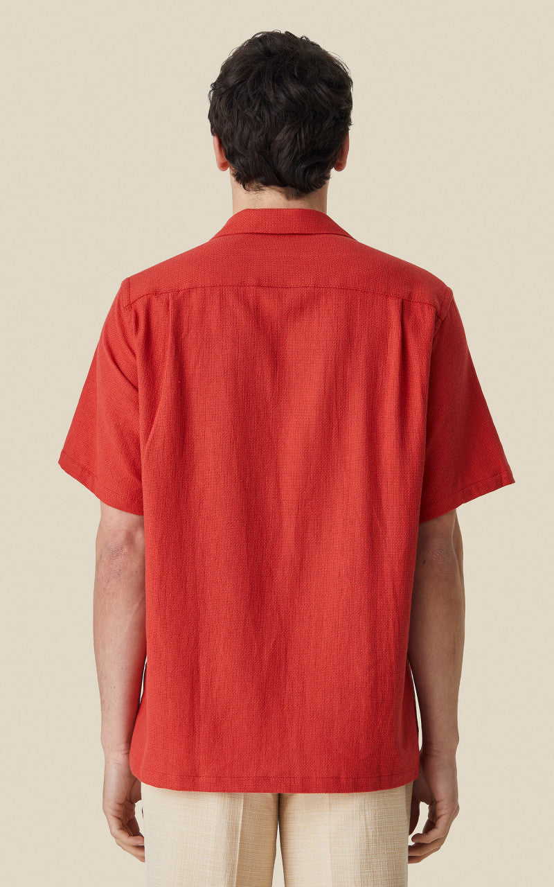 Portuguese Flannel Pique Camp Collar Shirt Clay