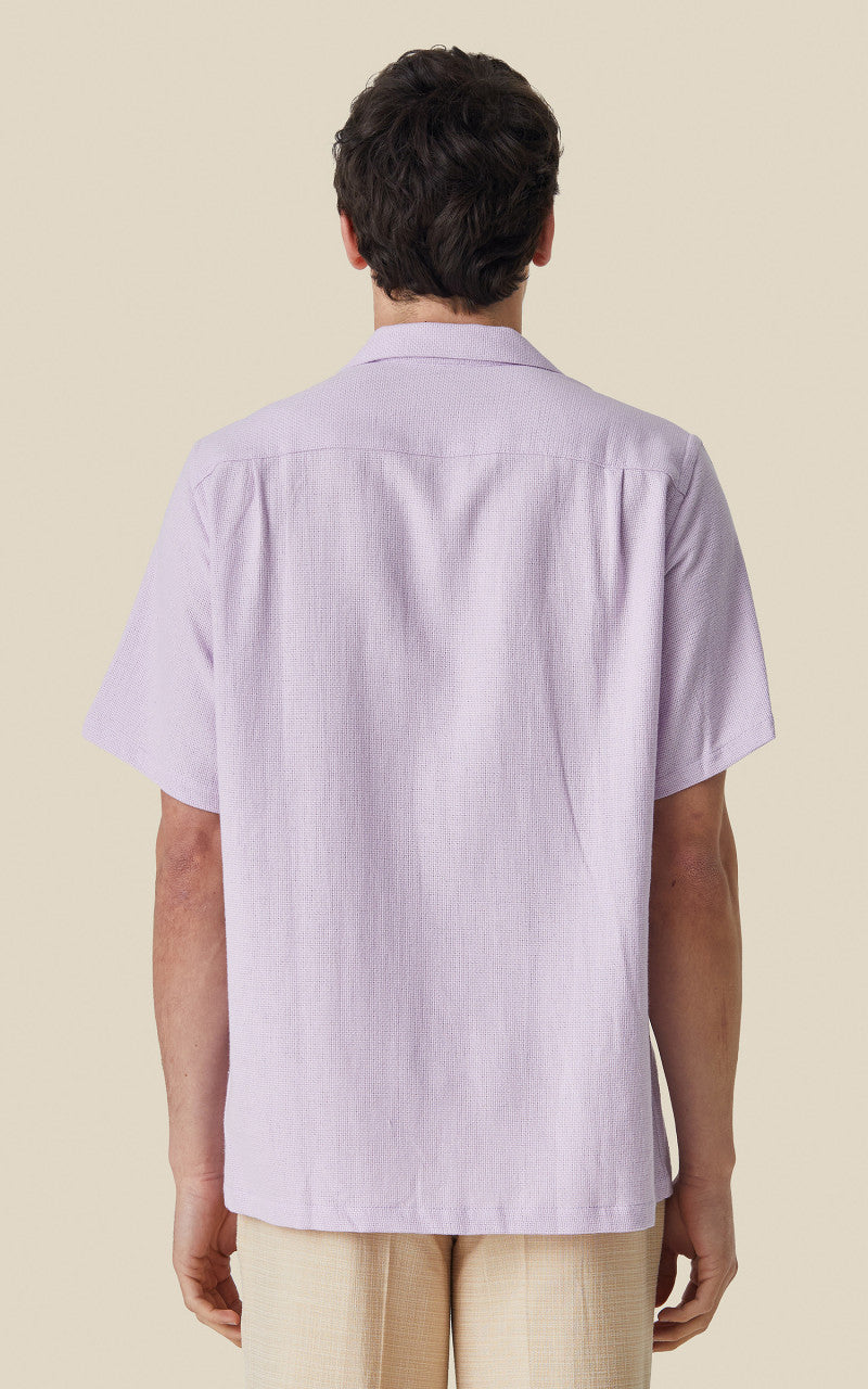 Portuguese Flannel Pique Camp Collar Shirt Lavanda