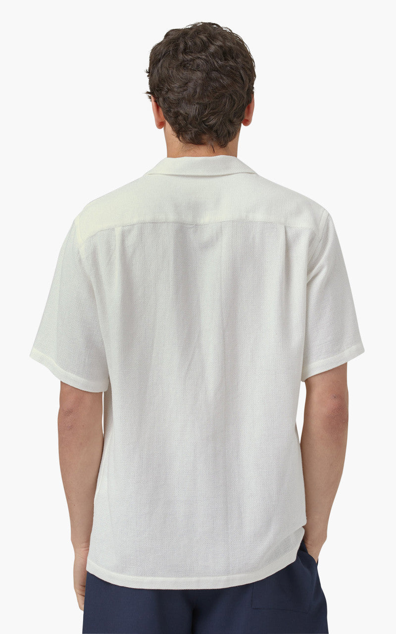 Portuguese Flannel Pique Camp Collar Shirt White
