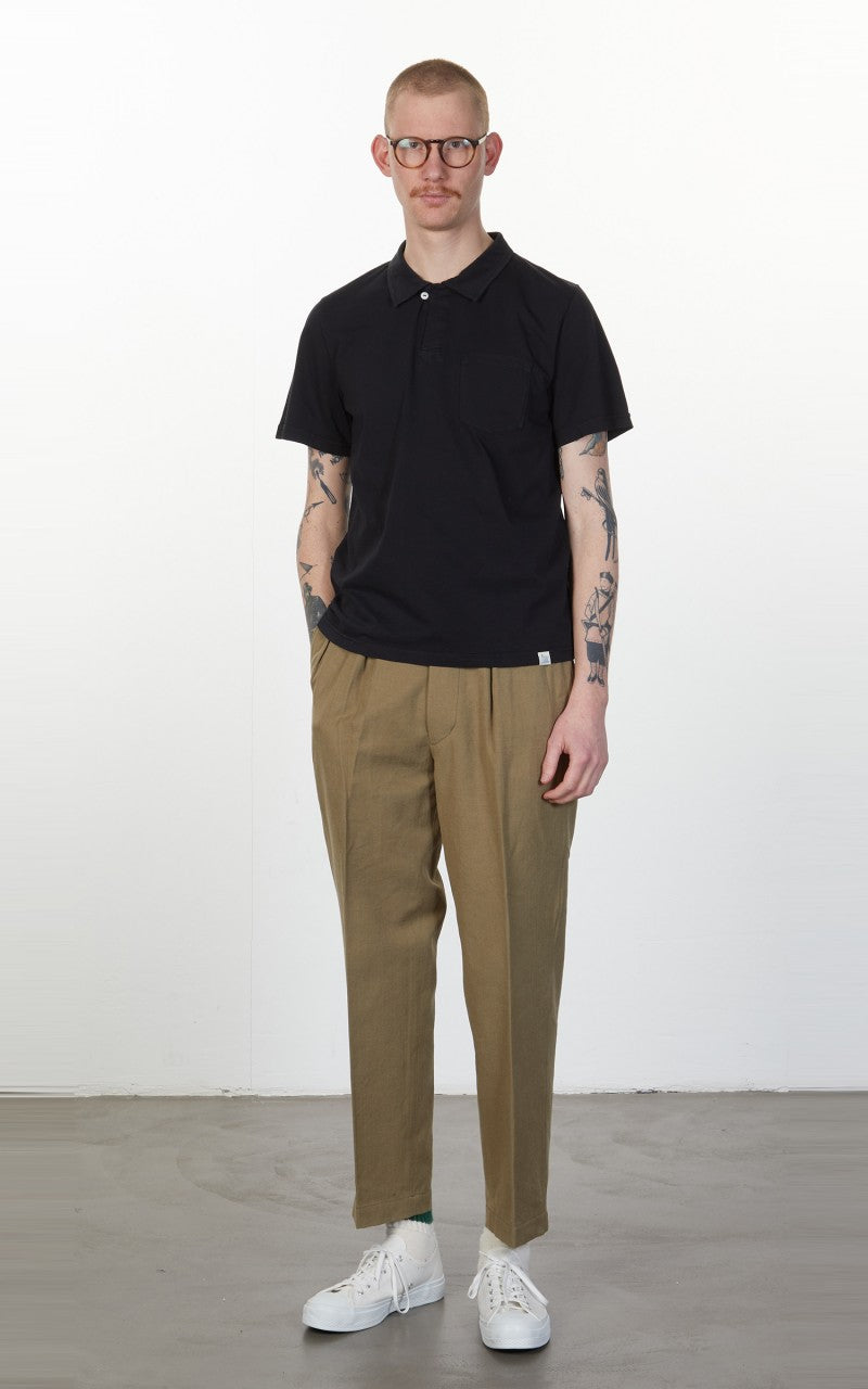 Merz b. Schwanen PLP02 Polo Pocket Shirt Deep Black