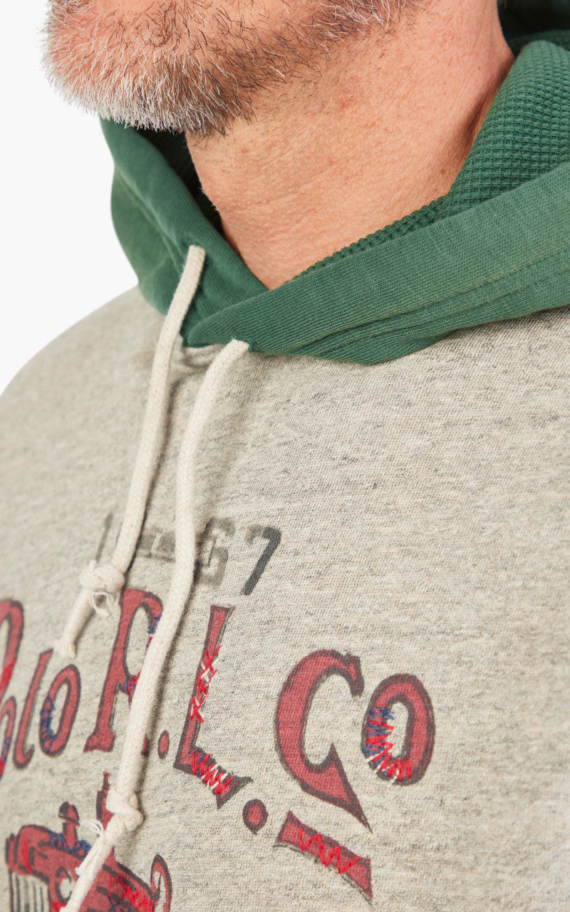 Polo Ralph Lauren Patchwork Graphic Fleece Hoodie Grey