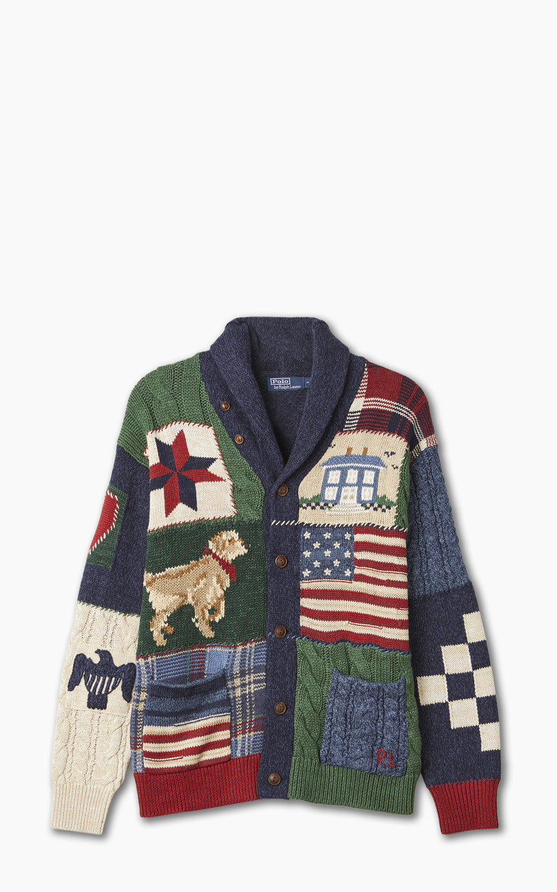 Polo Ralph Lauren パッチワークカーディガン M Polo Ralph Lauren パッチワークカーディガン M 90's Polo Ralph