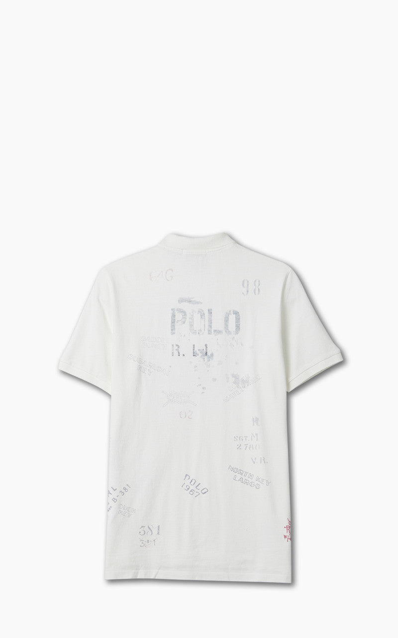 Polo Ralph Lauren Classic Fit Mesh Graphic Polo Shirt White