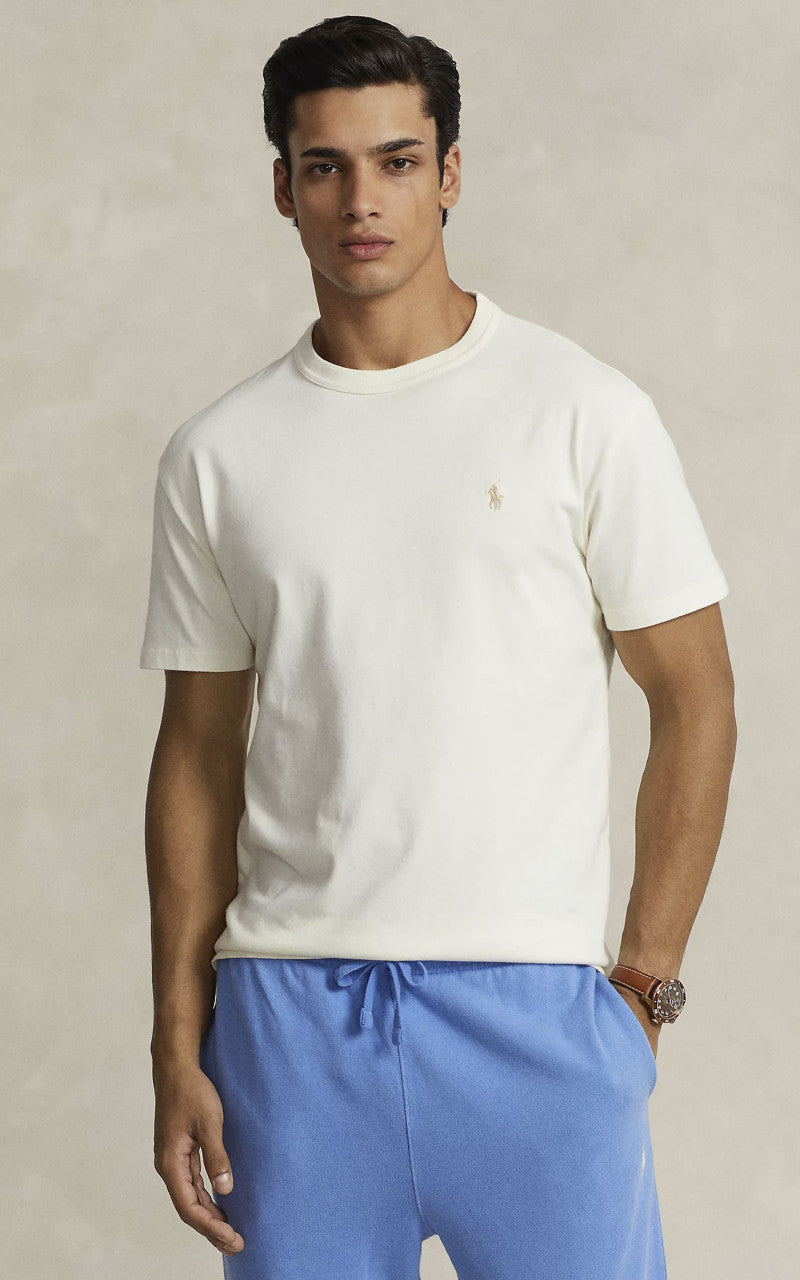 Polo Ralph Lauren Classic Fit Jersey Crewneck T-Shirt Cream