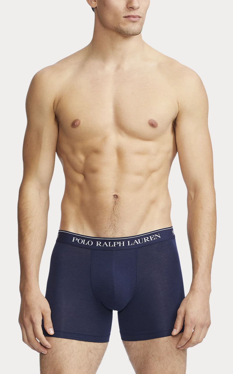 Polo Ralph Lauren Stretch-Cotton Boxer Brief 3-Pack Navy