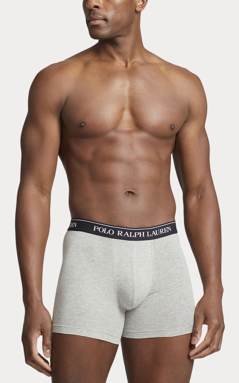 Polo Ralph Lauren Stretch-Cotton Boxer Brief 3-Pack White/Black/Grey