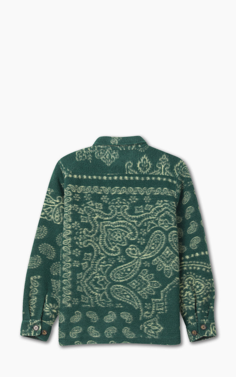 Portuguese Flannel Abstract Paisley Overshirt Green