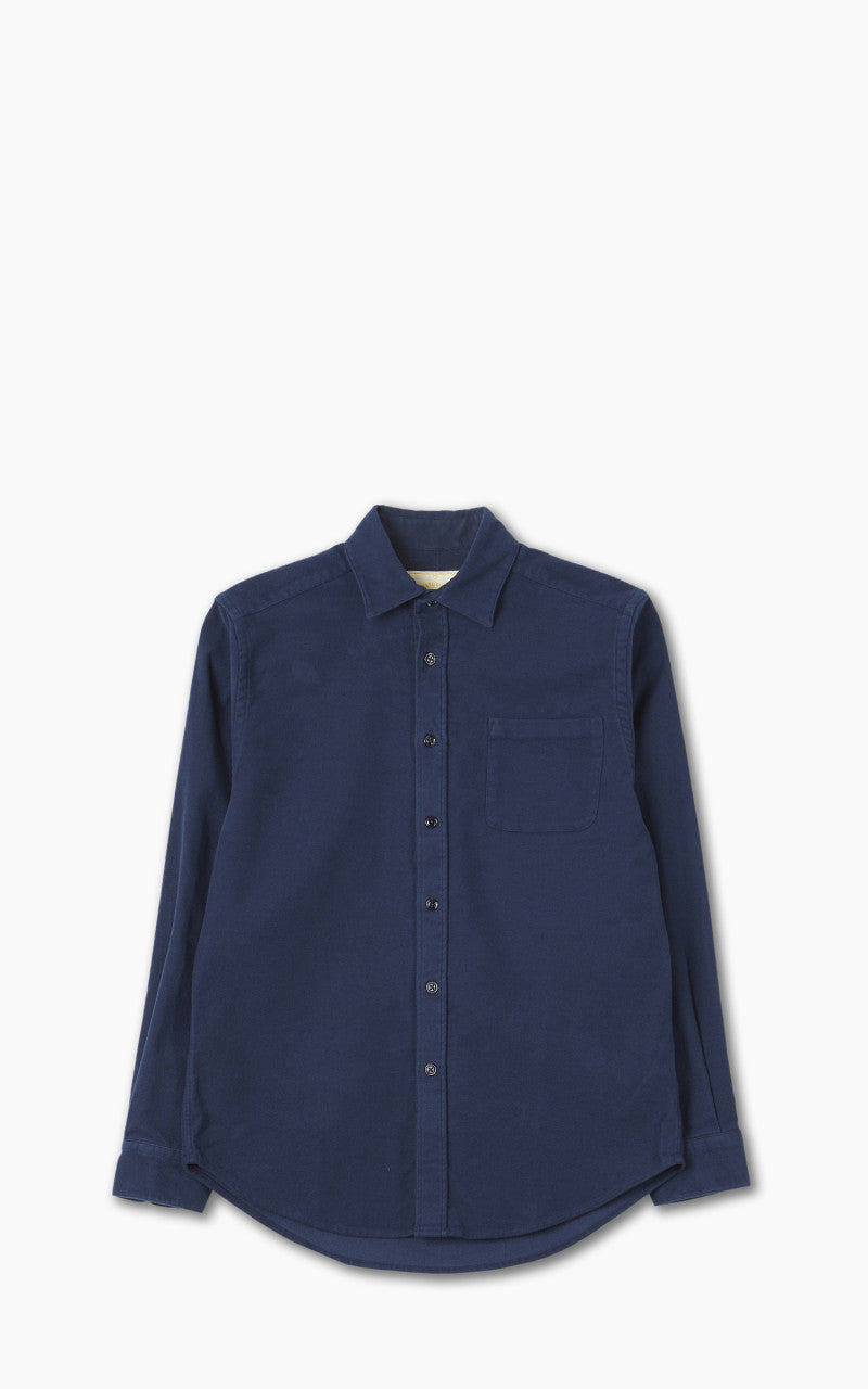 Portuguese Flannel Moleskin Overshirt Navy