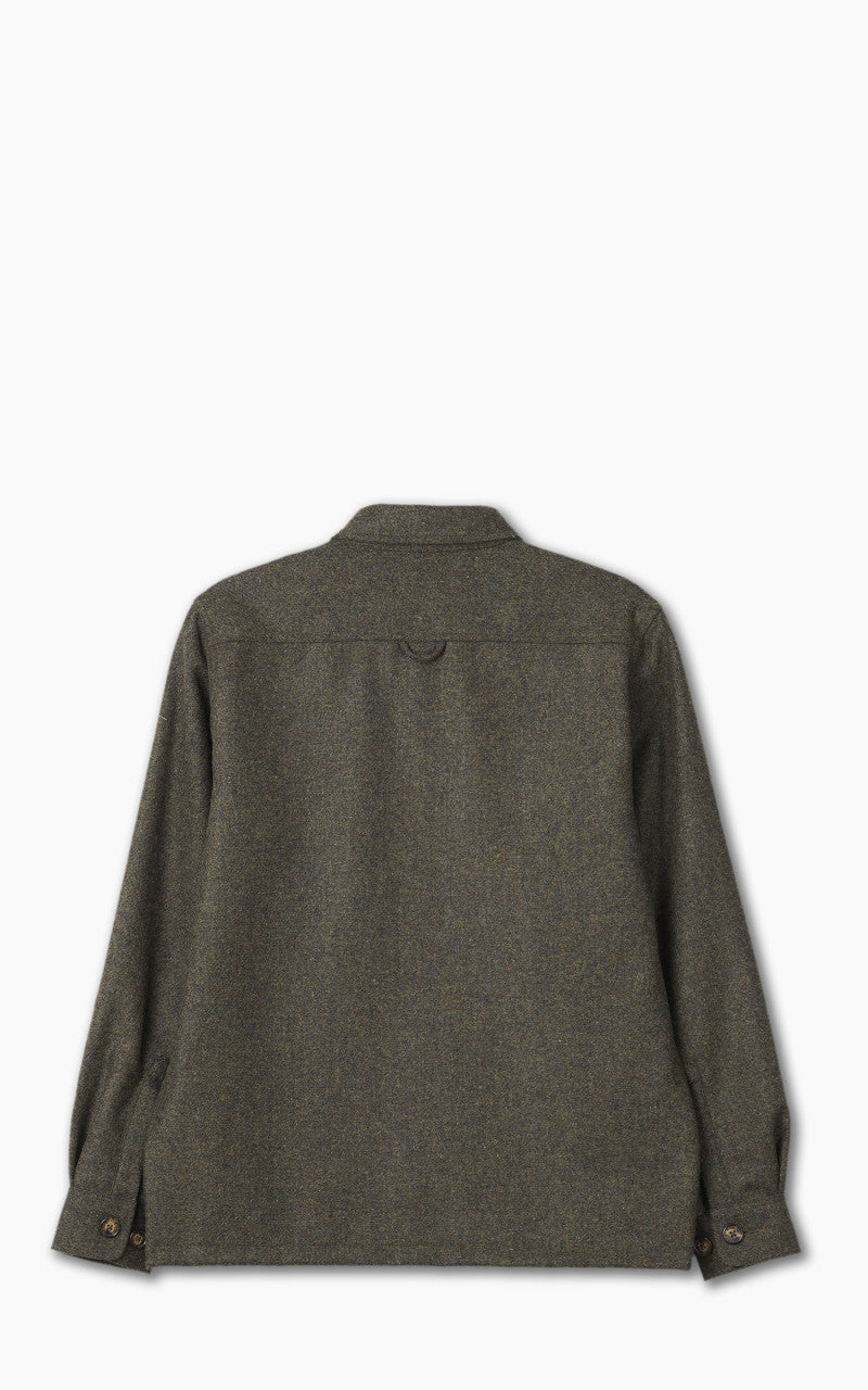 Portuguese Flannel Wool Field Overshirt Forest Green
