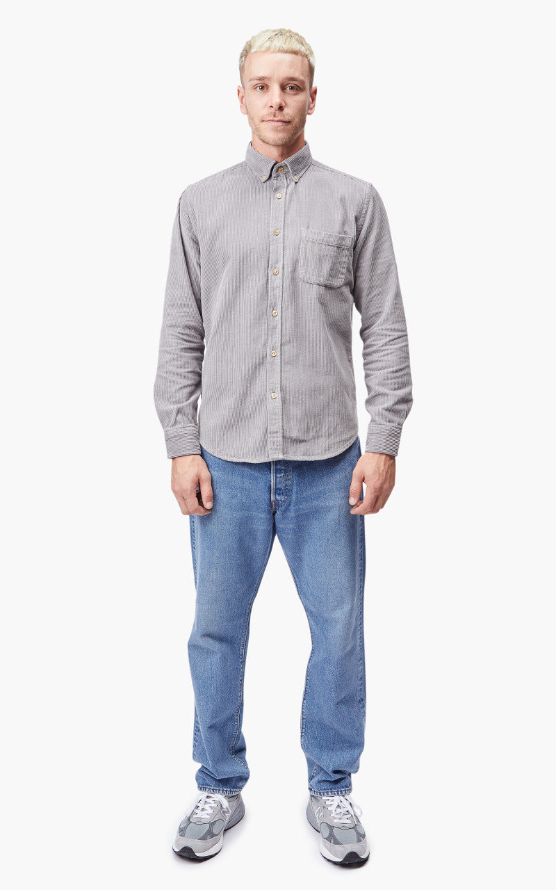 Portuguese Flannel Lobo Corduroy Shirt Grey